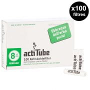 box of 100 filters acti tubes 8 mm