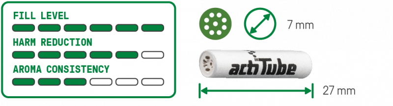 ACTITUBE 400 filters Regular with active Carbon-based compounds of 8mm  diameter. 10 boxes 40 filters.