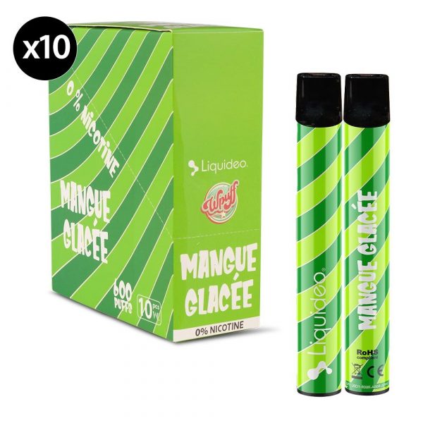 boite de 10 chichas électroniques jetable wpuff liquideo