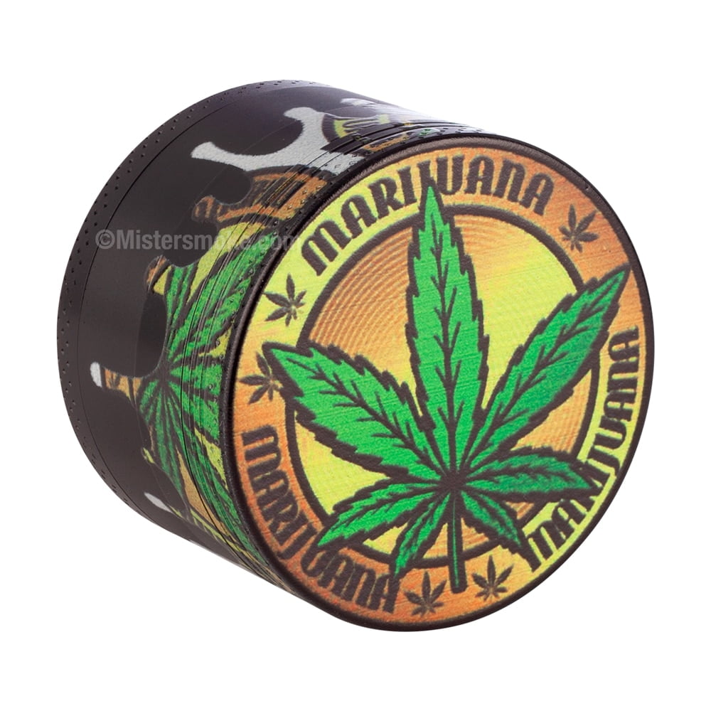 Grinder Weed Ragga Leaf - Grinder métal avec récupérateur pollen