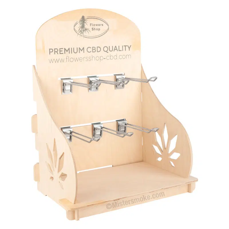 présentoir en bois pour cbd