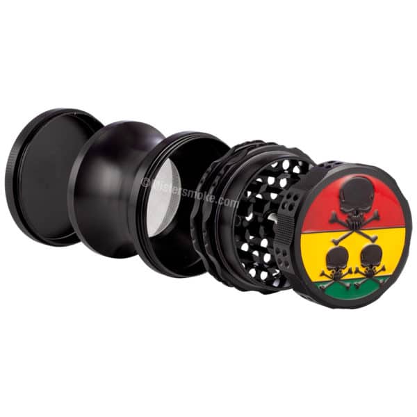 grinder metal triple skull rasta