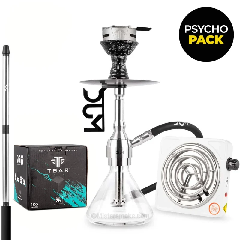 psychopack eco dum minevo SS16 - pack chicha complet avec charbon et allume charbon électrique.