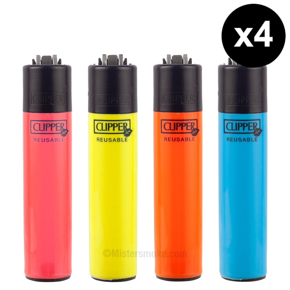 CLIPPER Briquet par lot de 4 - Briquet rechargeable - Mistersmoke