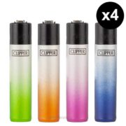 pack de 4 clipper briquet fluo metallic