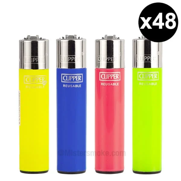 Briquet Clipper Fluo, Couleur uni