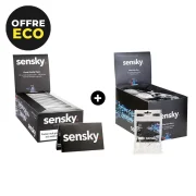 Pack fumeur économique - Boite de 24 carnets de papier à rouler court + boite de 30 sachets de filtres cigarettes Sensky