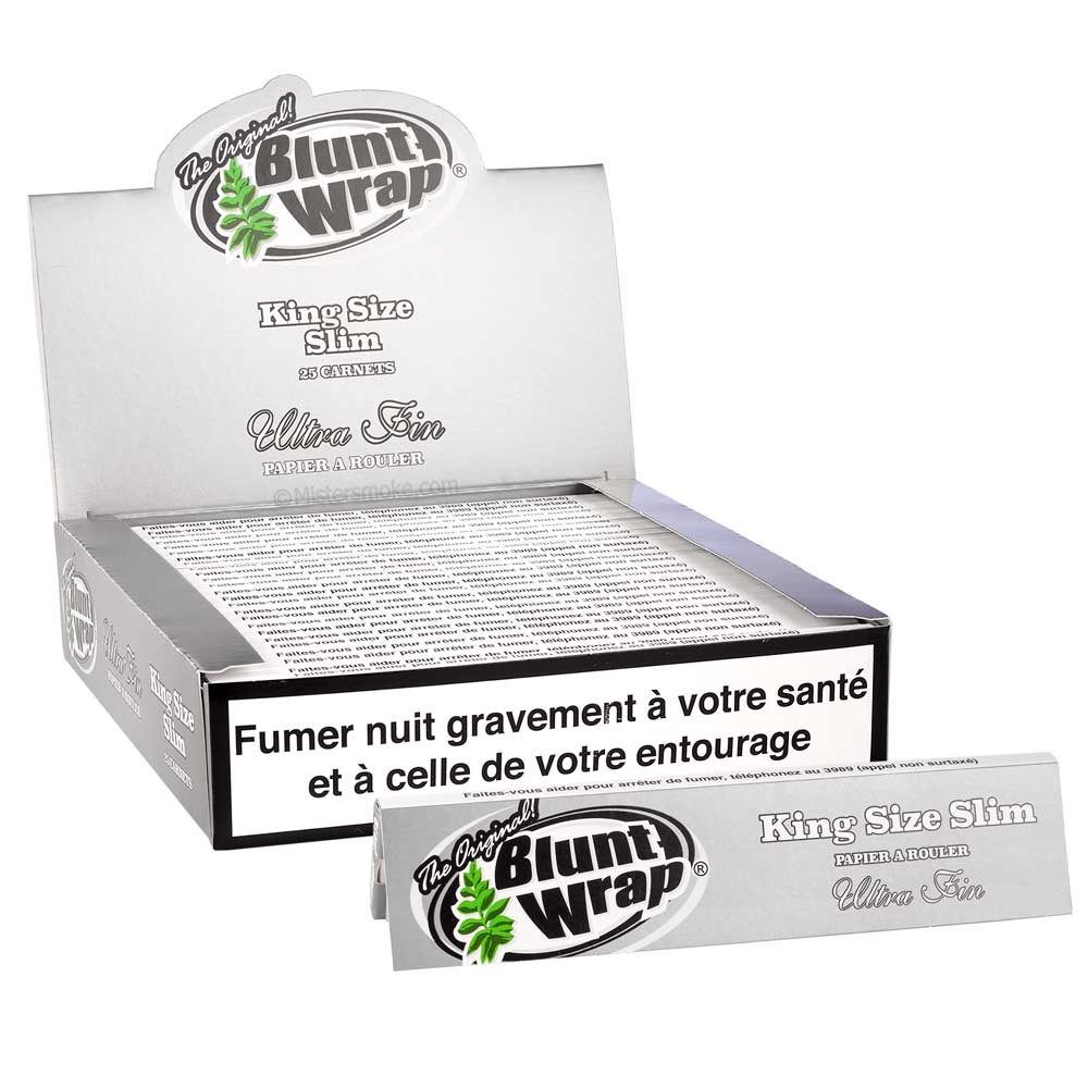 Boite de feuilles à rouler slim blunt wrap. Des feuilles blunt wrap.