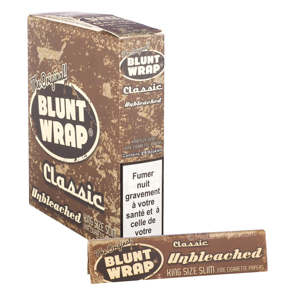 Boite de 25 carnets de feuilles Blunt Wrap Non blanchies - Mistersmoke