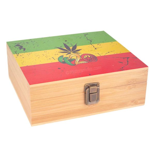 boite fumeur en bois avec accessoires 420 leaf