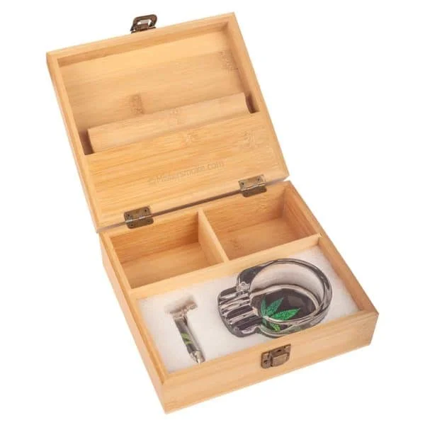 boite fumeur en bois avec accessoires black and green