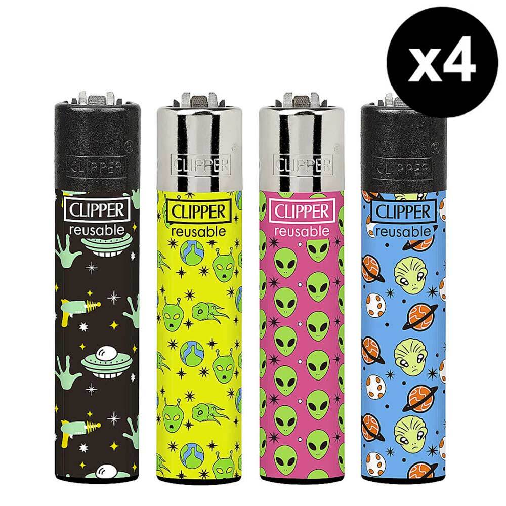 Clipper Alien - Lot de 4 briquets - Mistersmoke