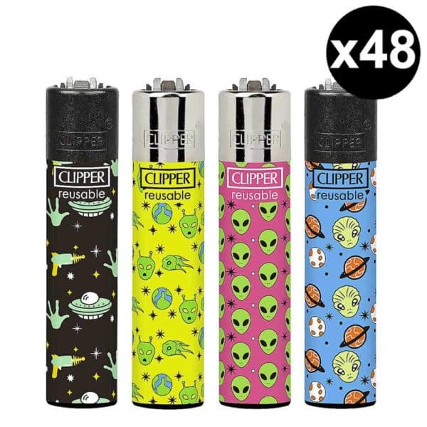 clipper lighters - briquet clipper original alien en lot pas cher