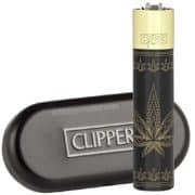 black and gold metal clipper lighter