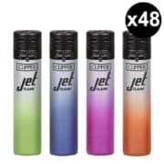 briquet clipper jet flame silver gradient