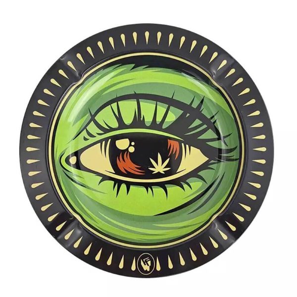 original metal ashtray cannabis oeil design - fire flow