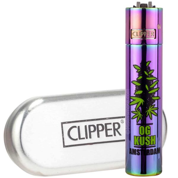 briquet clipper métal oh kush icy