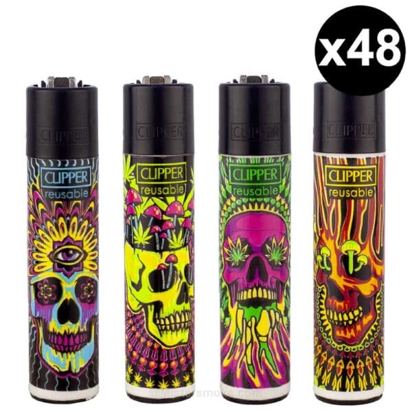 clipper lighter trippy skull