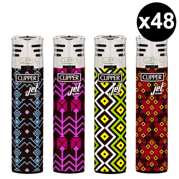 briquet clipper jet flame ethnic art