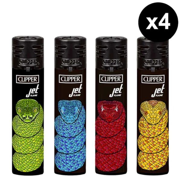 briquet clipper jet flame snake