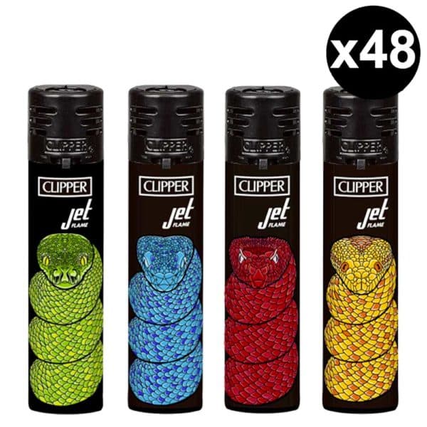briquet clipper jet flame snake