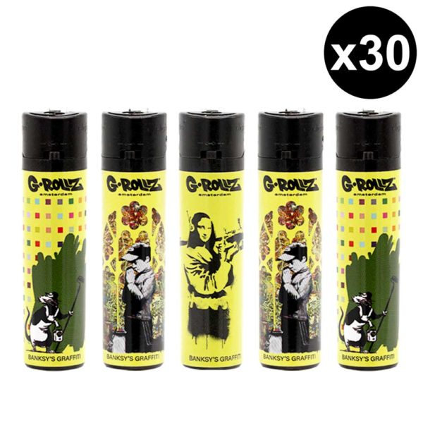 g rollz lighter banksy graffiti mona lisa