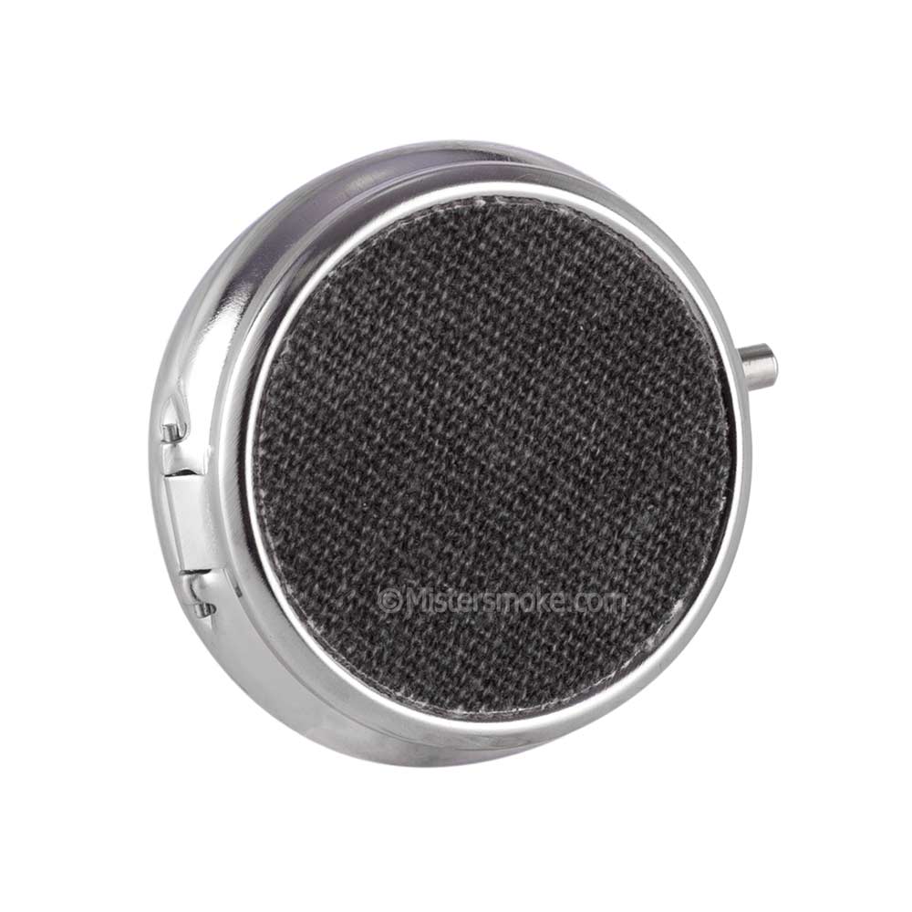 Cendrier de poche métal rond effet Tweed - Mistersmoke