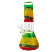 mini bang en verre beau et performant avec percolateur intégré et douille amovible. Couleur rasta