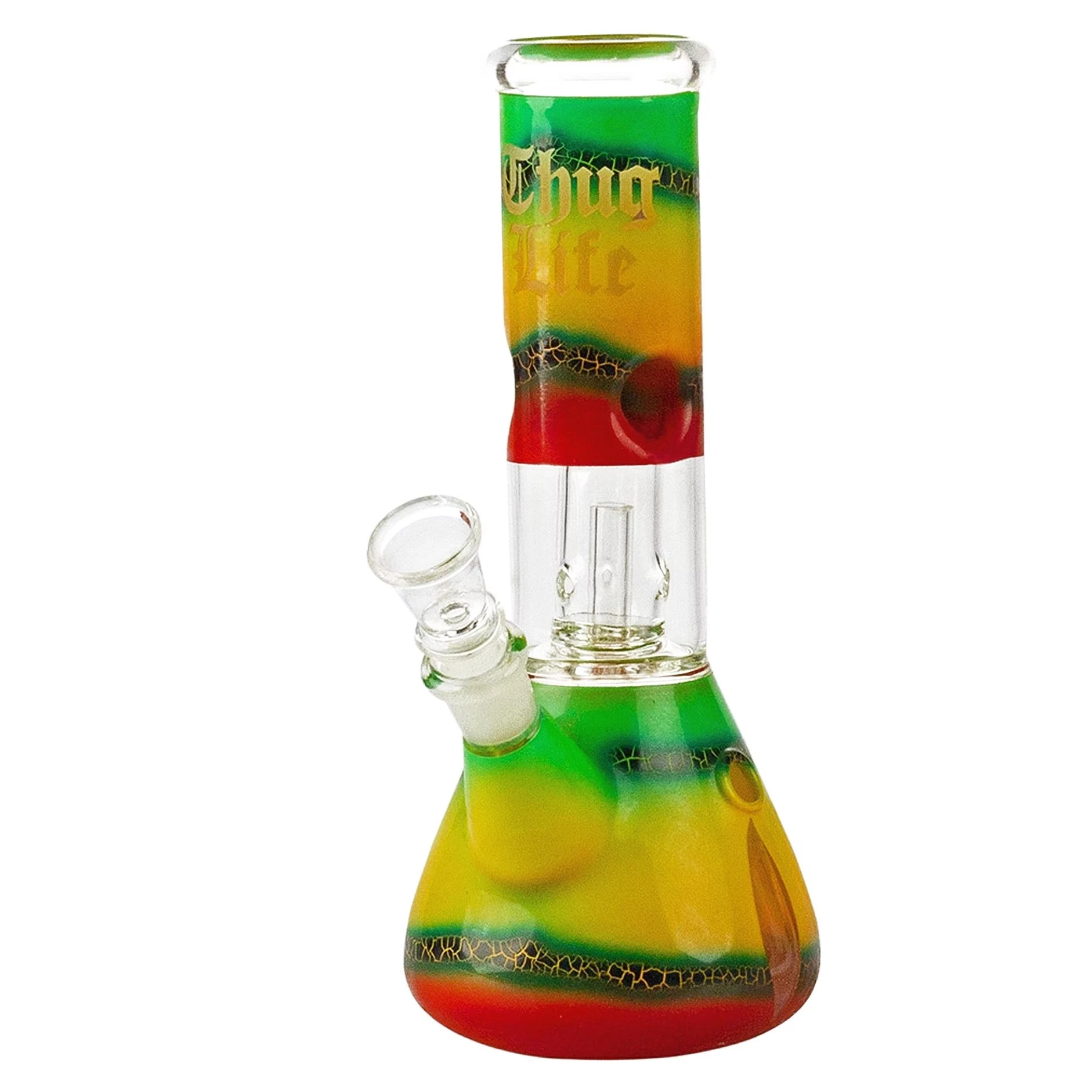 mini bang en verre beau et performant avec percolateur intégré et douille amovible. Couleur rasta