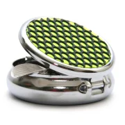 mini cendrier de poche, cendrier de voyage en métal avec bouton fermoir et repose cigarette intégré.