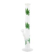 glass bong cannabis leaf