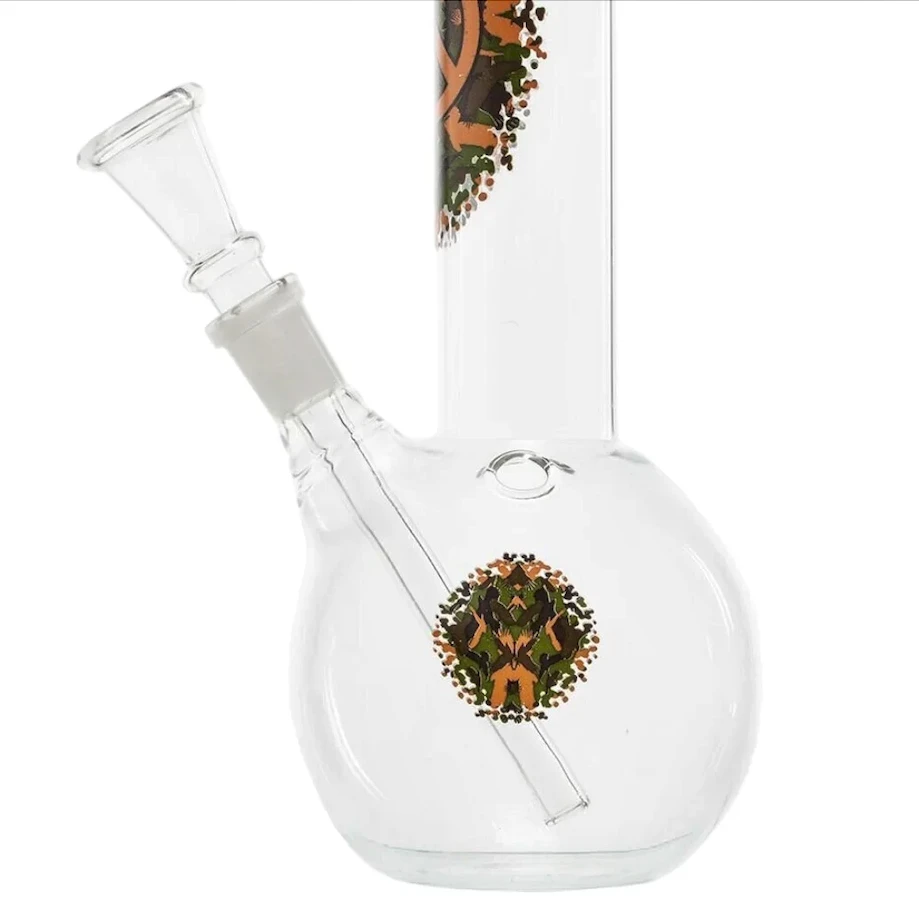 détail du mini bang en verre peace and love - douille et plongeur amovible