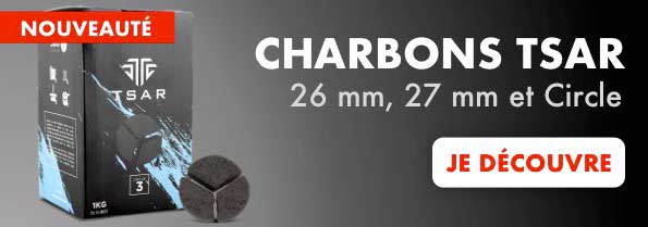 Charbon Chicha Naturel TSAR 1kg 54cubes - Charbon Noix de Coco