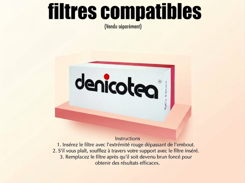 boite de filtres anti nicotine et anti goudron pour porte cigarette denicotea slim.