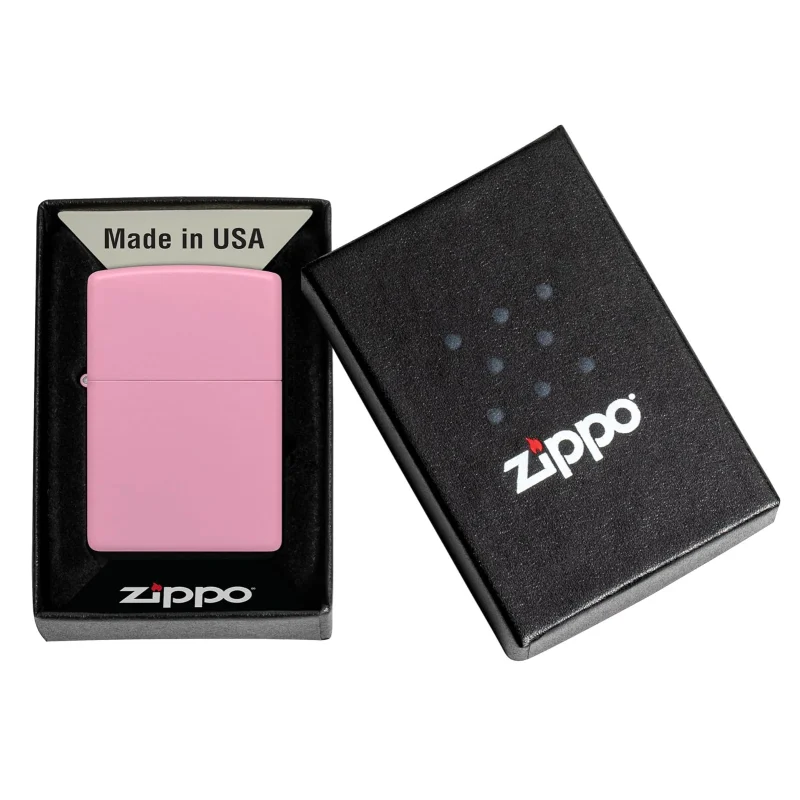 briquet zippo rose livré dans un coffret cadeau