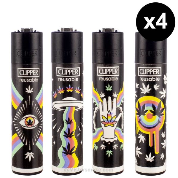 Briquet Clipper rainbow psychédélique