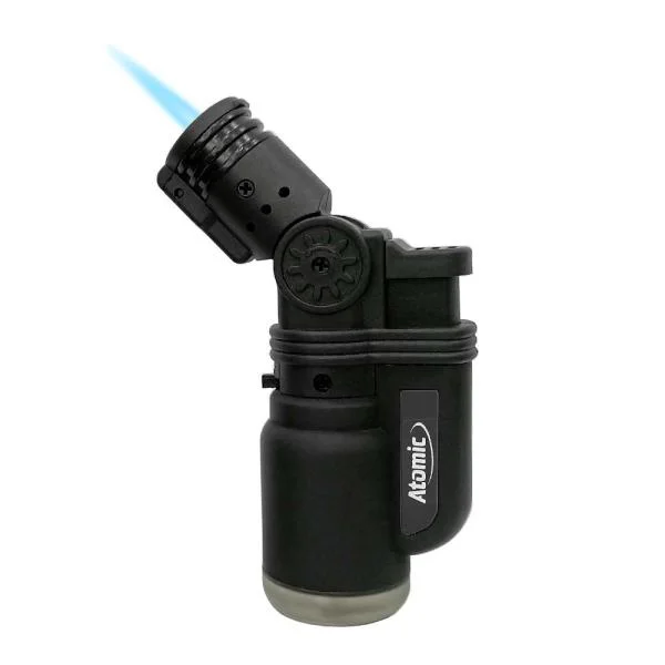 Atomic refillable flashlight lighter matte black