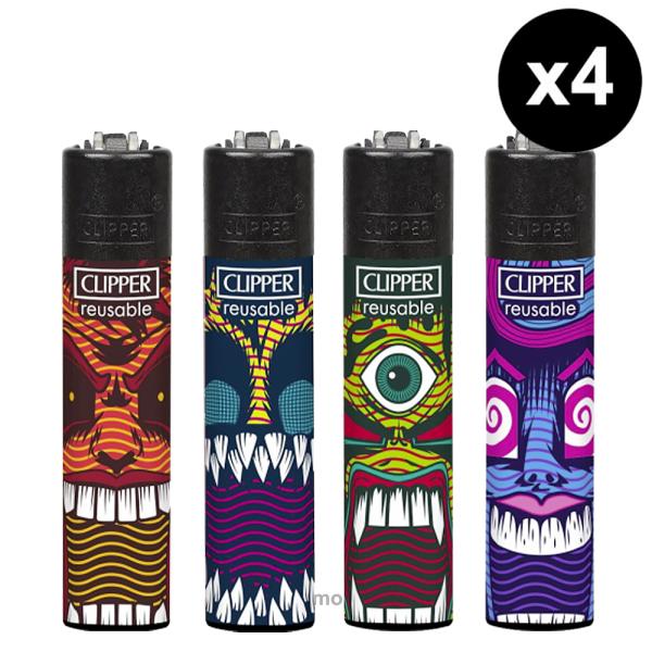 briquet Clipper design en lot x4