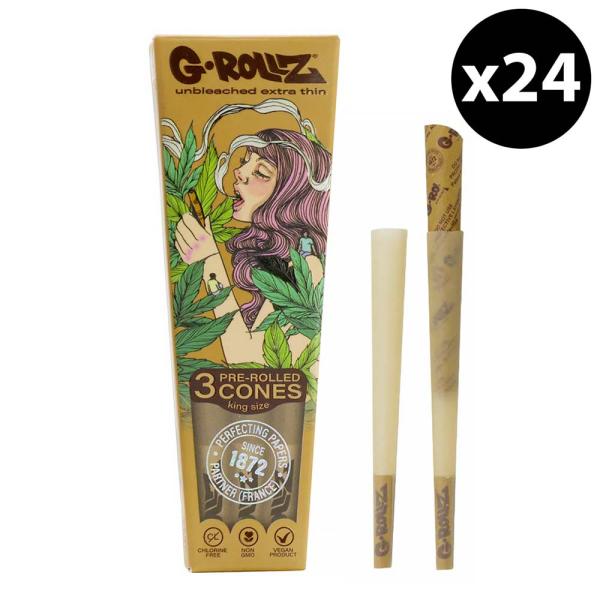 lot de 24 étuis de cônes non blanchis G-Rollz