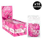 lot de 10 sachets de filtres Gizeh pink 6 mm