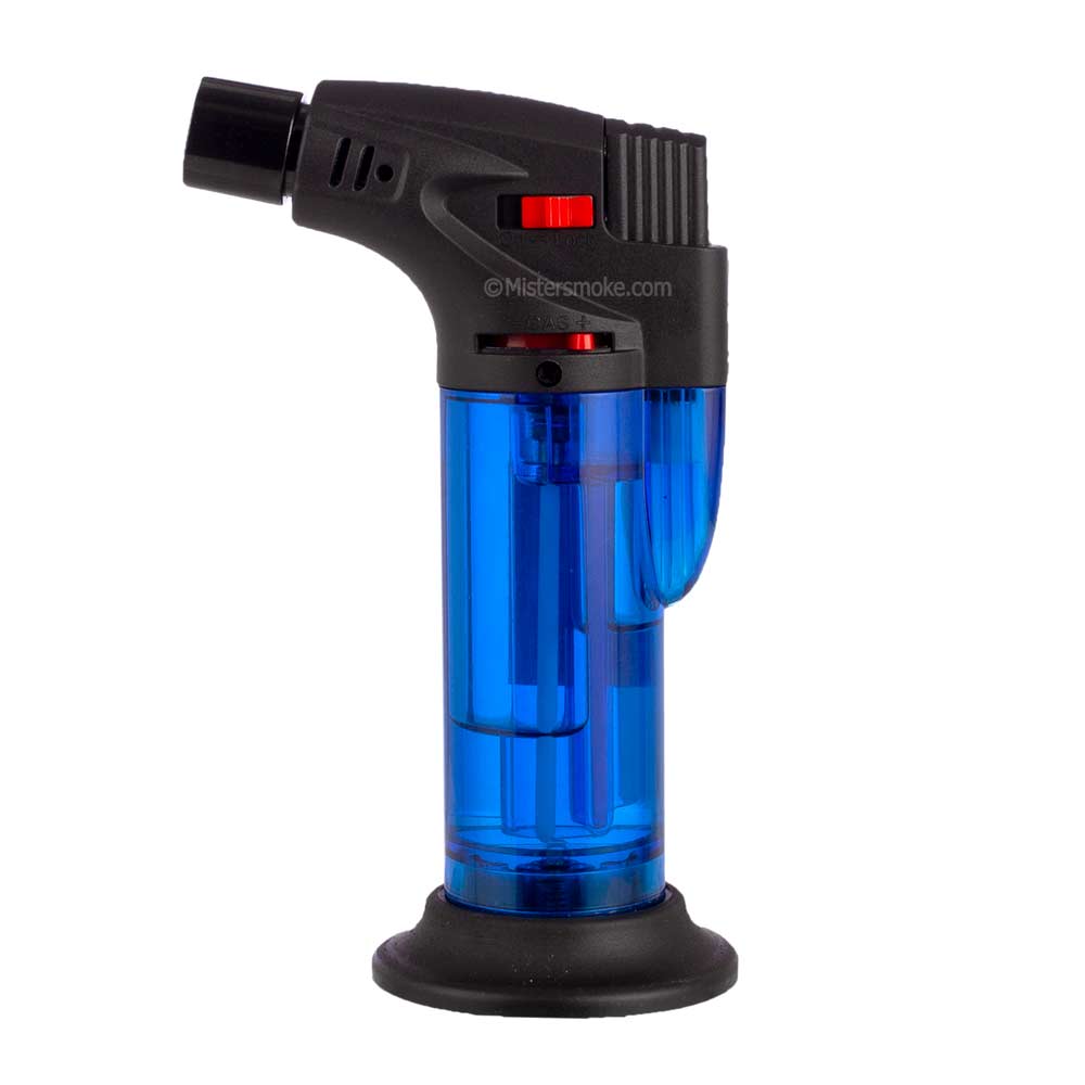 BRIQUET À GAZ RECHARGEABLE DOUBLE FLAMME BLEUE