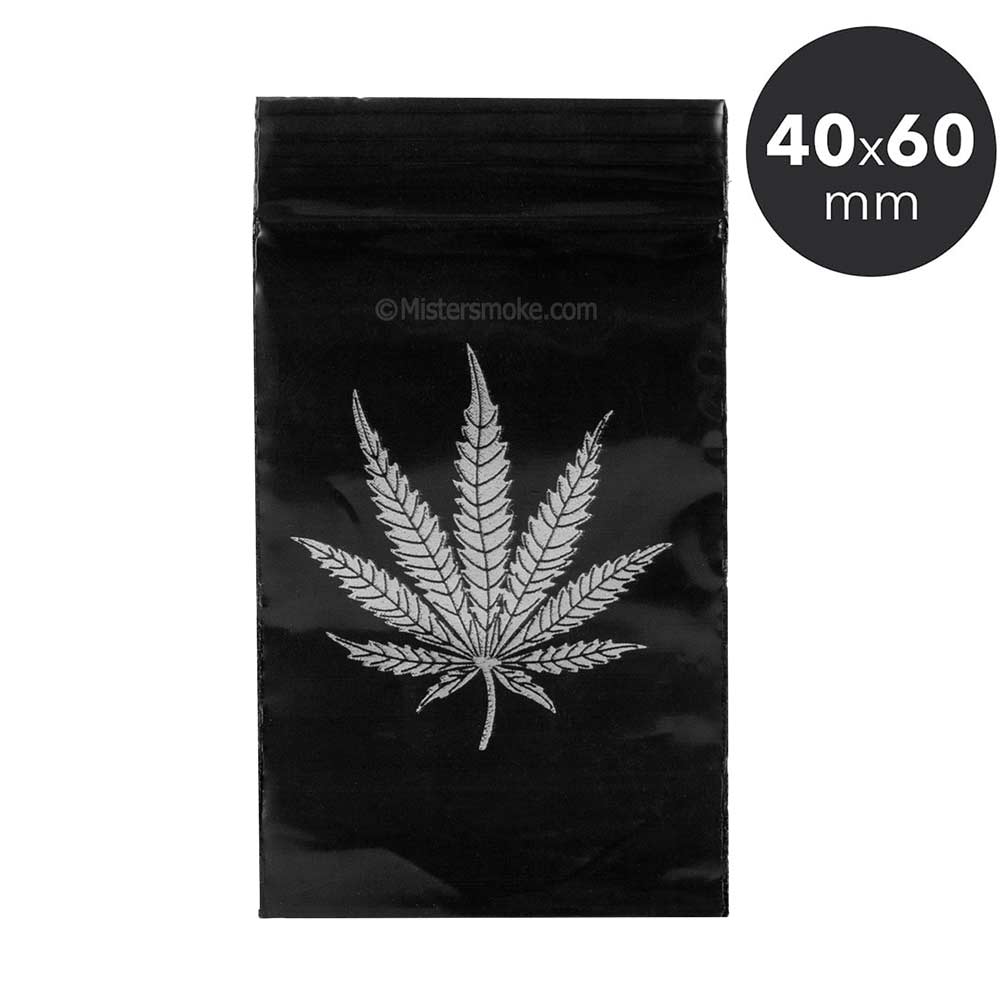 Sachet zip Silver leaf - 40x60 mm - Pochon plastique - Mistersmoke