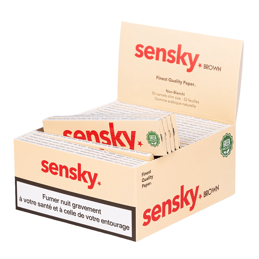 Feuilles à rouler slim Sensky brown - Boite de 50 carnets – Image 6
