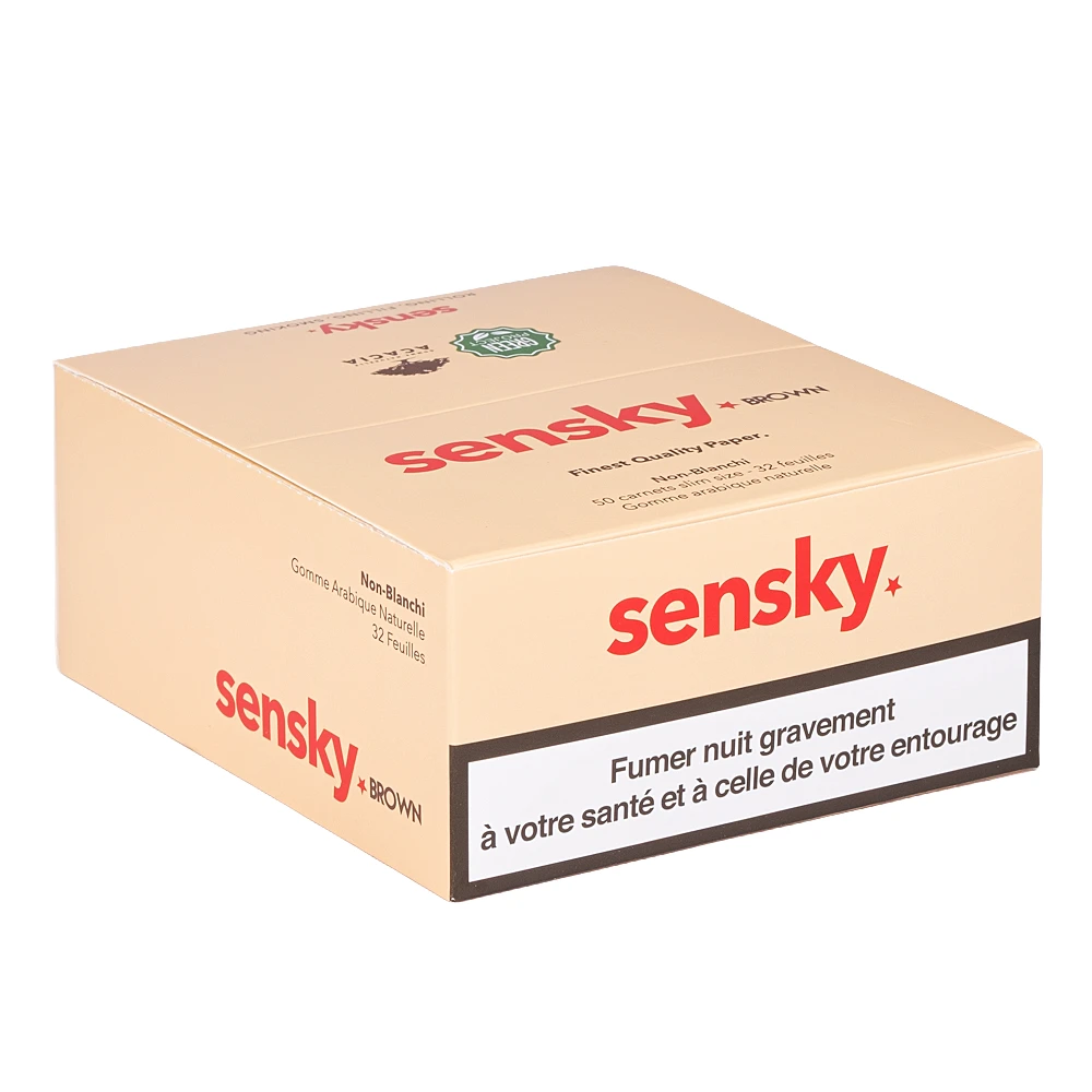 Feuilles à rouler slim Sensky brown - Boite de 50 carnets – Image 5