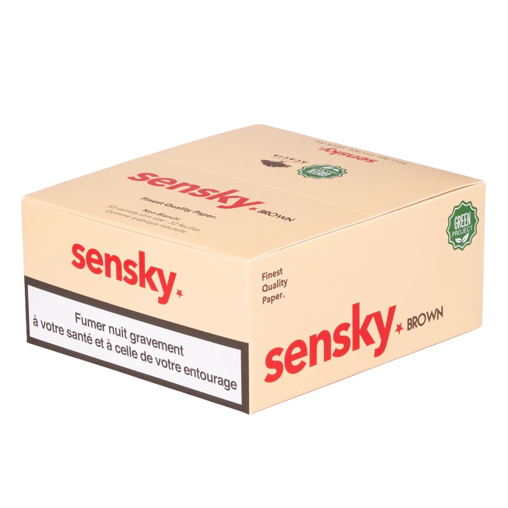 Feuilles à rouler slim Sensky brown - Boite de 50 carnets – Image 3