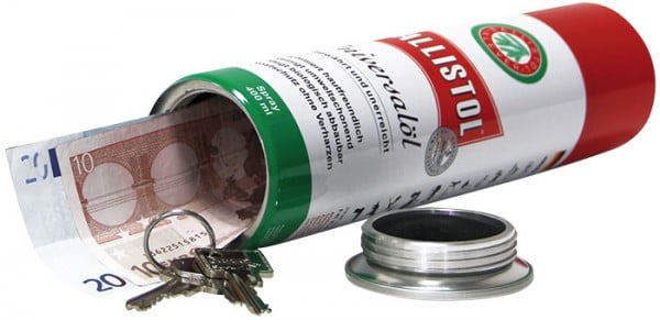 boite cachette réaliste en forme de bouteille spray huile ballistol