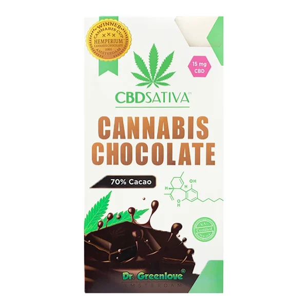 dark chocolate with CBD containing 70% cocoa