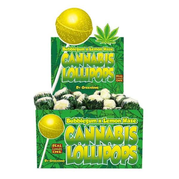 boite de 70 sucettes cbd Lemon haze