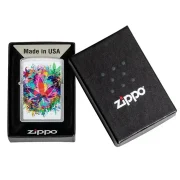 Détails coffret cadeau Zippo Colorfull Cannabis