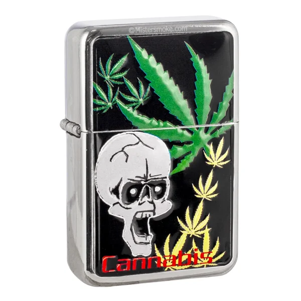 angel canna skull stainless steel lighter